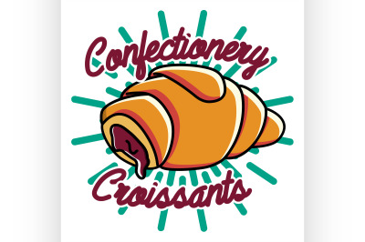 Color vintage confectionery emblem
