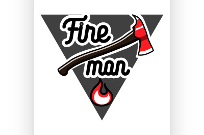 Color vintage fireman emblems