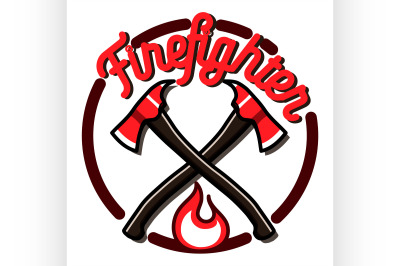 Color vintage fireman emblems