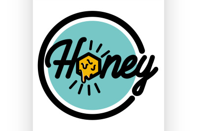 Color vintage honey emblem