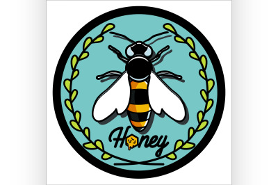 Color vintage honey emblem