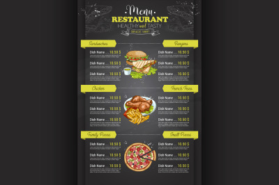 Restaurant vertical color menu