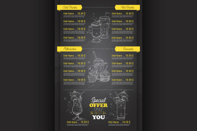 Restaurant vertical scetch menu