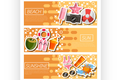 Set of Horizontal Banners about Beach