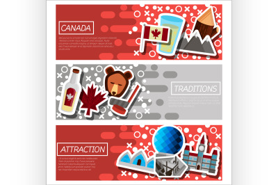 Set of Horizontal Banners about Canada