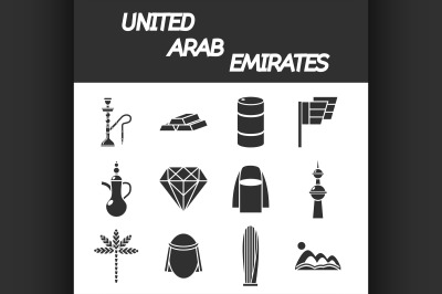 United arab emirates icon set