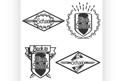 Vintage back to school emblems