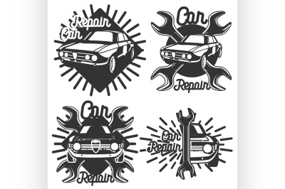 Vintage Car repair emblems