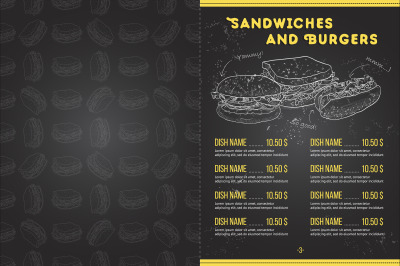 Scetch horisontal menu design