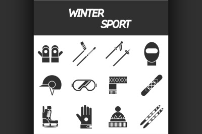 Winter sport icon set