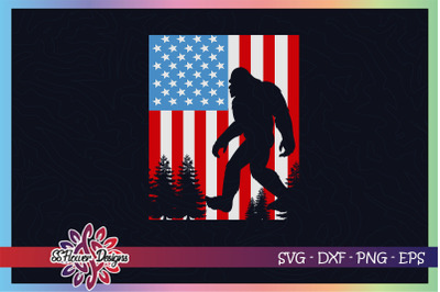 Bigfoot 4th of july&2C; bigfoot svg&2C; 4th of july&2C; American flag