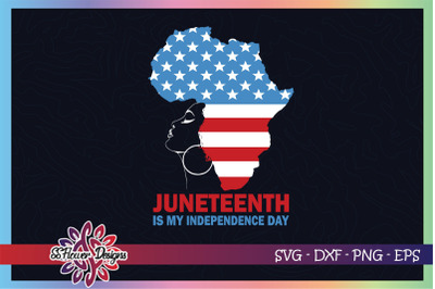 Junteenth svg&2C; Black woman svg&2C; africa map usa flag 4th of july