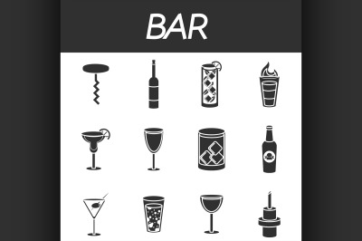 Bar icons set