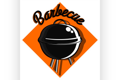 Color vintage barbecue emblem