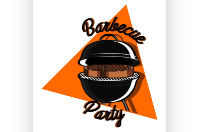 Color vintage barbecue emblem
