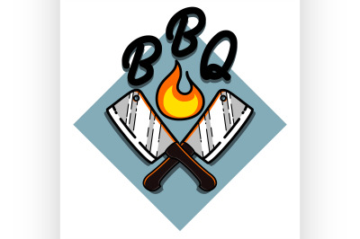 Color vintage barbecue emblem