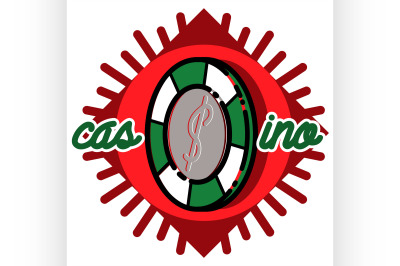 Color vintage casino emblem