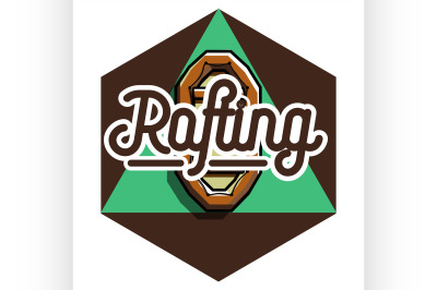Color vintage rafting emblem