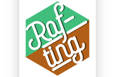 Color vintage rafting emblem