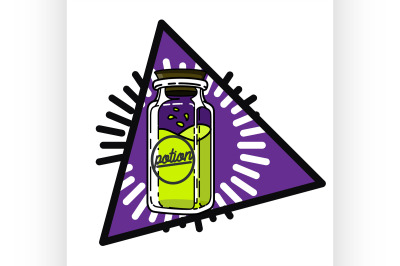 Color vintage magic esoteric emblem