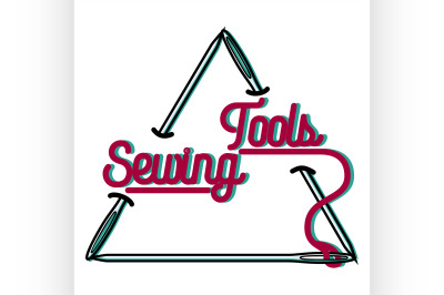 Color vintage sewing emblem