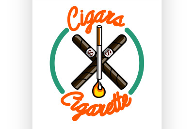 Color vintage smoking emblem