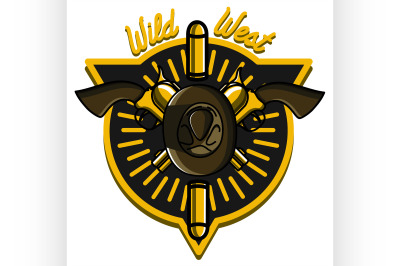 Color vintage wild west emblems