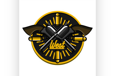 Color vintage wild west emblems