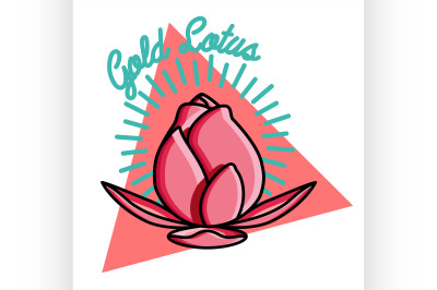 Color vintage yoga emblem