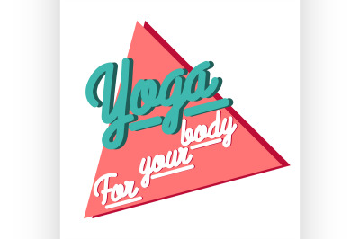 Color vintage yoga emblem