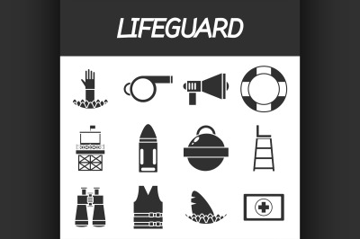 Lifeguard icon set