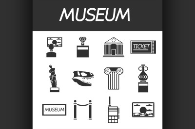 Museum icons set