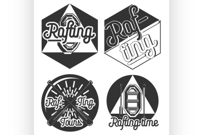 Vintage rafting emblems