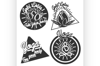 Vintage yoga emblems