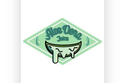 Color vintage Aloe vera emblem