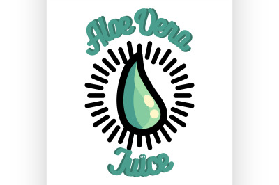 Color vintage Aloe vera emblem