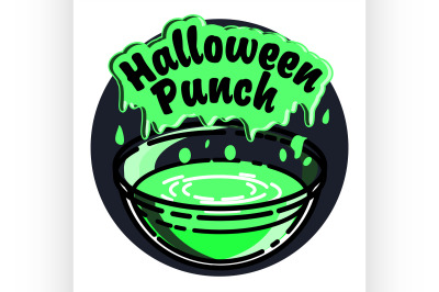 Color vintage halloween emblem