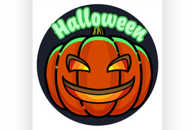Color vintage halloween emblem