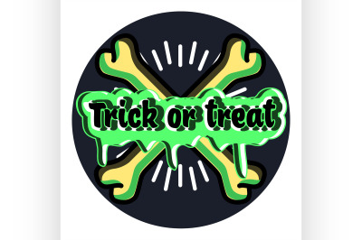 Color vintage halloween emblem