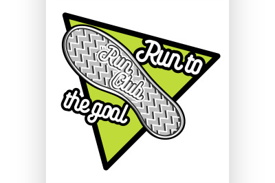 Color vintage run club emblem