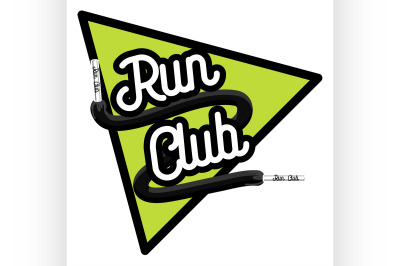 Color vintage run club emblem