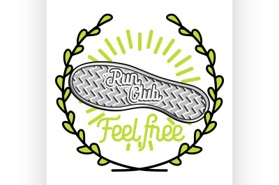 Color vintage run club emblem