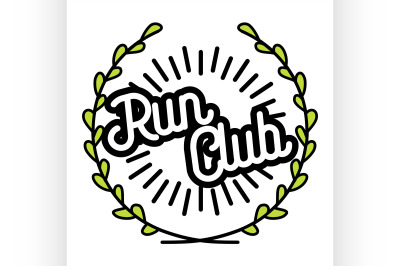 Color vintage run club emblem