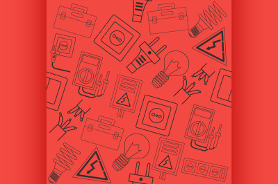 Electricity icons collage