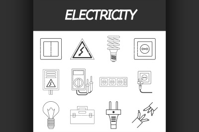 Electricity icons set