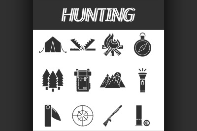 Hunting icons set