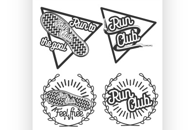 Vintage run club emblems