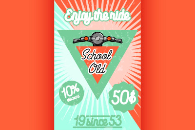 Color vintage scooter poster
