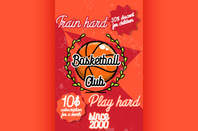 Color vintage basketball poster