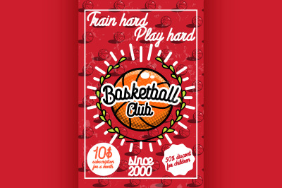 Color vintage basketball poster